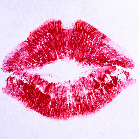 Roter Kussmund Lippen auf Hintergrund