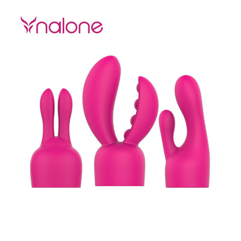 3 verschiedene Rabbitvibrator Aufsätze in Pink