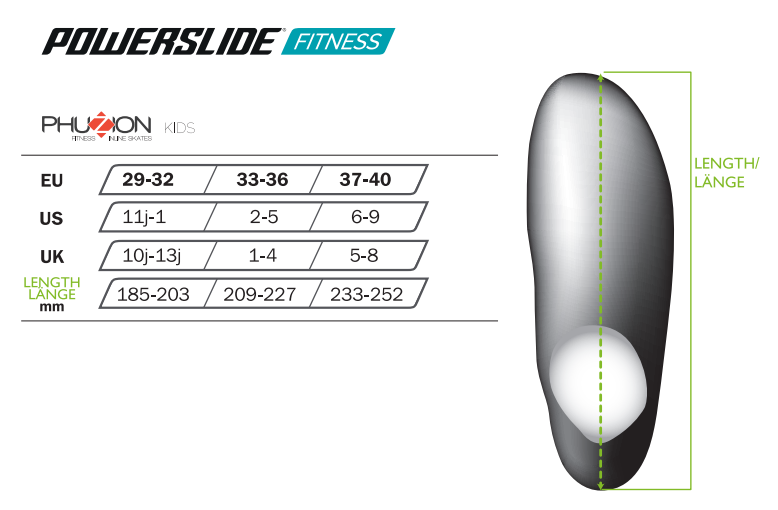 Powerslide Kids Size Chart