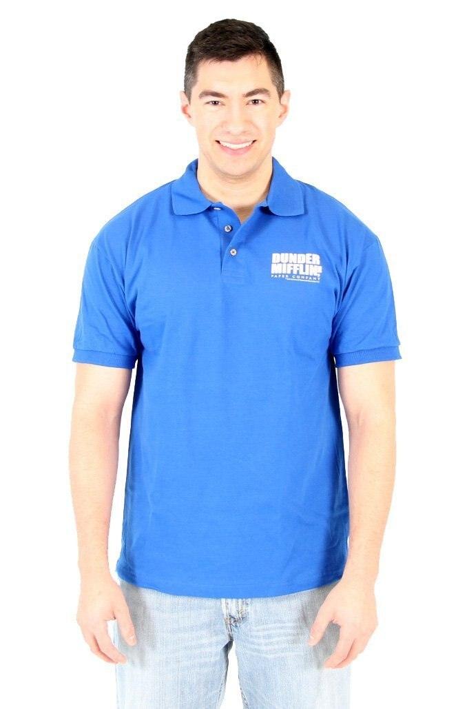  Dundler Mifflin Inc Paper Company on a Blue Short Sleeve T  Shirt, S : Ropa, Zapatos y Joyería
