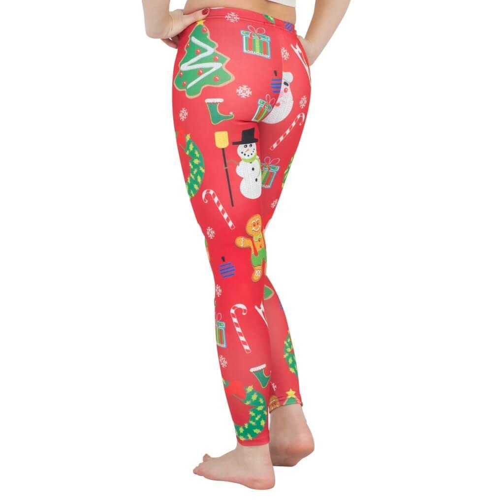 Holiday Symbols All Over Juniors Black Ugly Christmas Leggings - Ugly  Christmas Sweaters 
