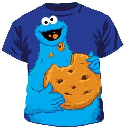 Sesame Street Cookie Monster Boombox Charcoal Gray Adult T-shirt - Sesame  Street Adult T-Shirts 