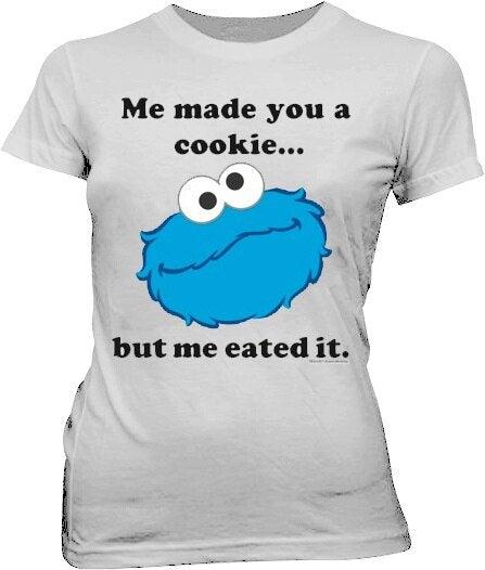 Sesame Street Cookie Monster Cookie Frame Men’s Navy T-shirt-Small