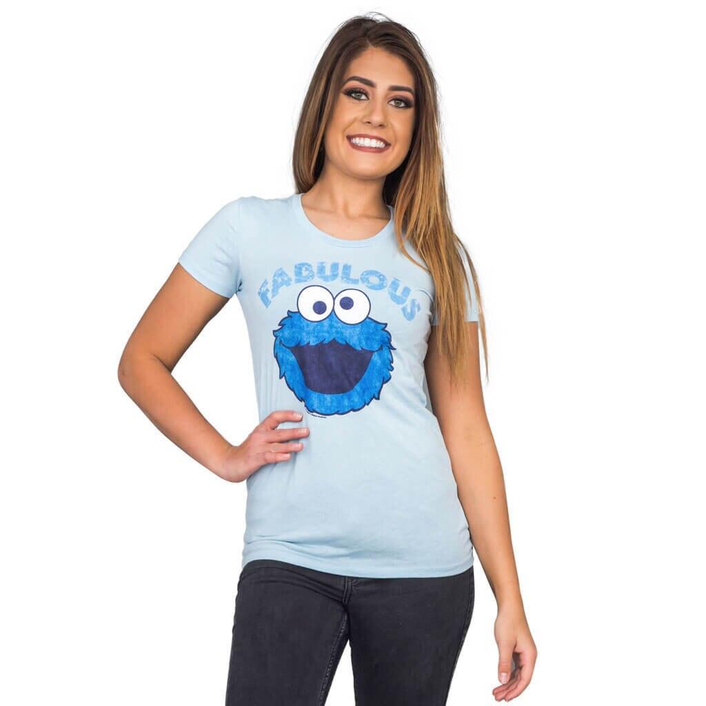 Sesame Street Cookie Monster Boombox Charcoal Gray Adult T-shirt Tee