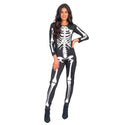 Women Halloween Skeleton Costume Jumpsuit - Glow In The Dark / Plain Cosplay - Glow In The Dark / Xx