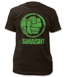 Marvel Comics Superhero The Incredible Hulk Fist SMASH! Adult Black T-Shirt