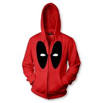 Marvel Minimal Deadpool Adult Red Zip Up Hoodie Sweatshirt