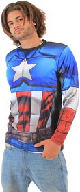 Marvel Captain America Sublimated Adult LONG SLEEVE Costume T-Shirt