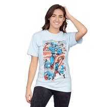 Marvel Comics Captain America Comic Adult Light Blue T-Shirt B