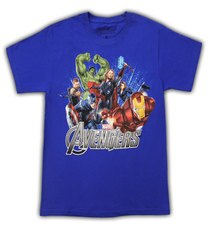 The Avengers Team Superglow Royal Blue Youth T-Shirt
