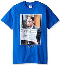 The Office Dwight Schrute Acronym Portrait Adult Royal Blue T-shirt
