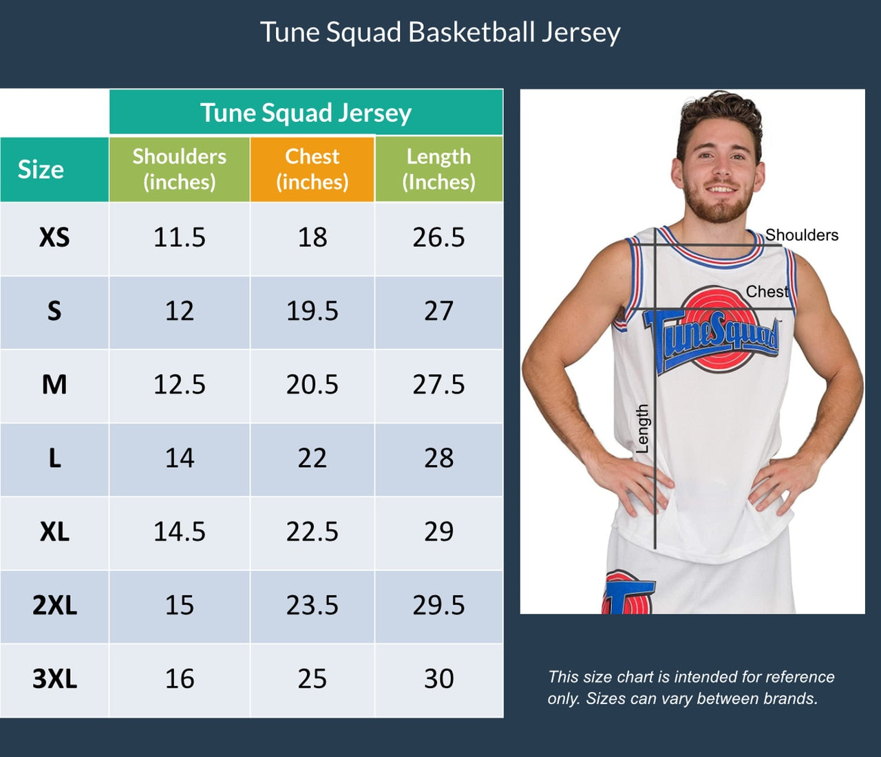 Unisex T-Shirt Size Chart