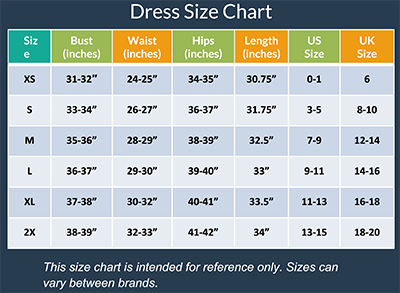 Tank Dress Size Chart