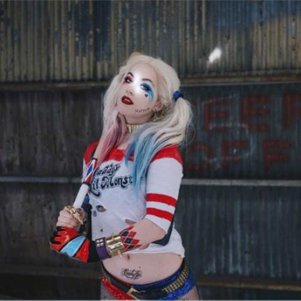 Harley Quinn Cosplay Spiked Cuffs Girl 3