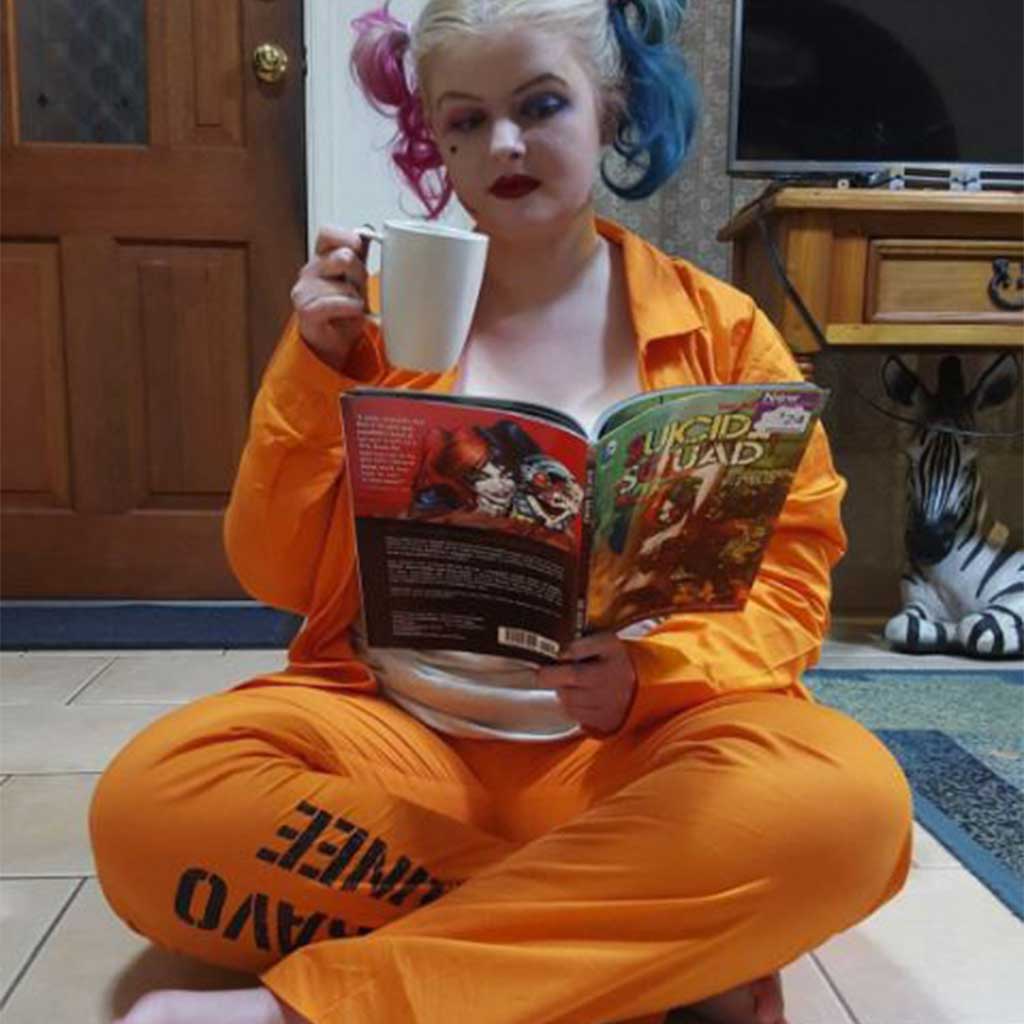 Harley Quinn Detainee Costume Set Girl 3