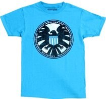 Marvel Comics S.H.I.E.L.D Logo Adult Turquoise T-Shirt