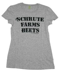 The Office Schrute Farm Beets Gray Juniors/Ladies T-shirt