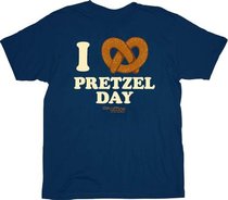 The Office I Heart Love Pretzel Day Navy T-Shirt