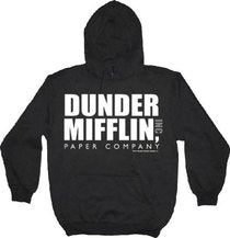 The Office Dunder Mifflin INC Paper Company Logo Black Hoodie Sweatshirt
