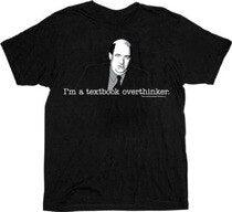 The Office Textbook Overthinker Kevin Malone Black Adult T-Shirt