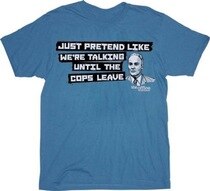 The Office Creed Wait For The Cops To Leave Stone Blue Adult T-Shirt