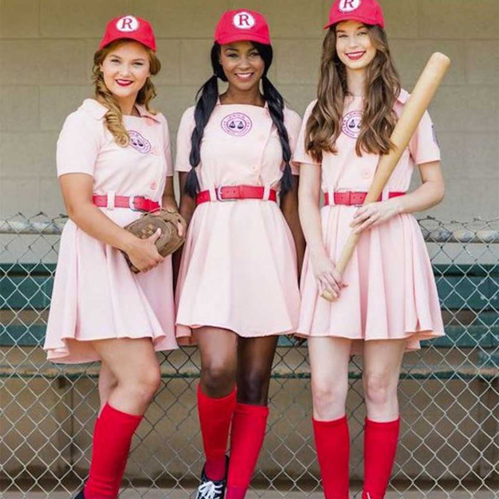 Rockford Peaches Women's Costume Baseball Uniform - Large Pink