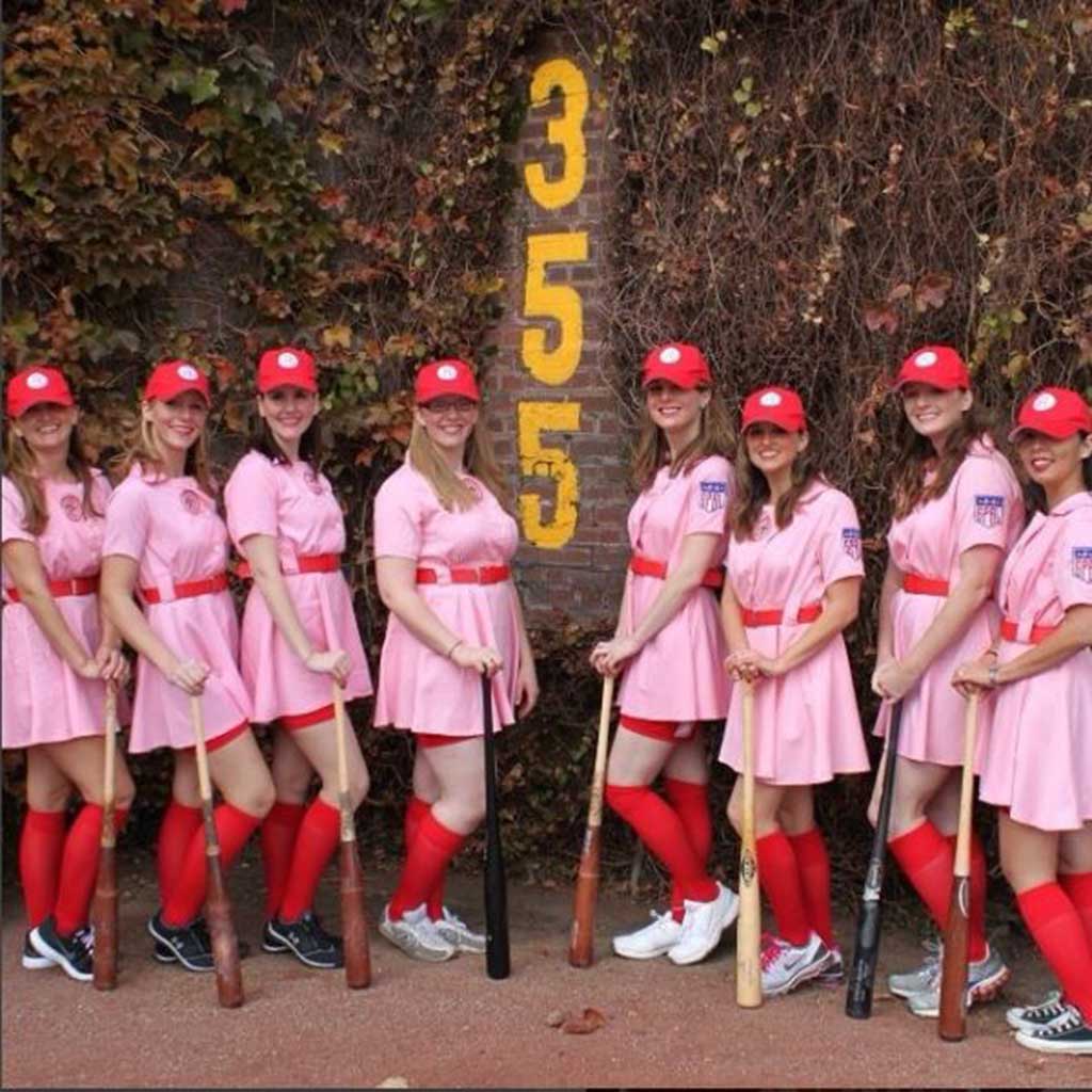 Rockford Peaches AAGPBL Baseball Costume Dress Team Photo
