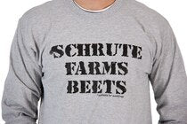 The Office Schrute Farms Beets Heather Gray Adult Long Sleeve Shirt