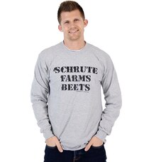 The Office Schrute Farms Beets Heather Gray Adult Long Sleeve Shirt