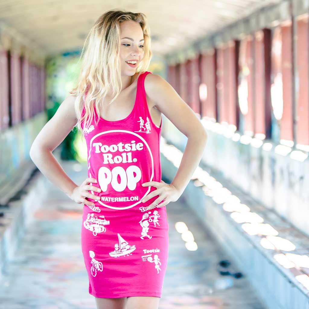 Tootsie Roll Pop Tank Dresses Pink