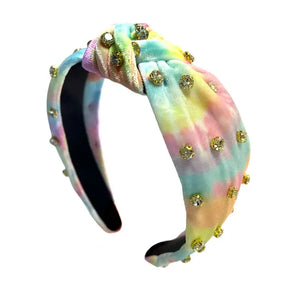 Pastel Tie Dye Jewel Knot Headband - shoptheexchange
