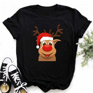 Unisex Humor Santa Claus Tops Tee Funny Friends Christmas Women T-Shirt Funny Elf Graphic Printed Tops Tee Holiday Party Tshirts