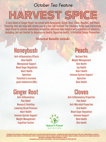 Harvest Spice Tea Info Sheet