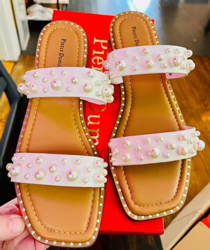 Whitney pearl embellished sandals - Martha Gene