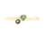 Handgemaakte en fairtrade fijne geelgouden ring met driehoekige toermalijn en briljant geslepen toermalijn