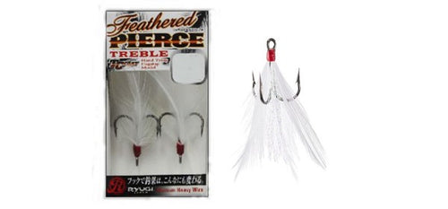 Gamakatsu Feathered Treble Hook #2 Ringed Eye NS Black WH Feather