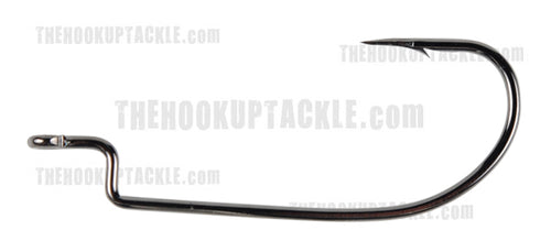 25ct Size #6 👀 Worm Hooks EWG EXTRA WIDE GAP BLACK NICKEL OFF SET 2X STRONG
