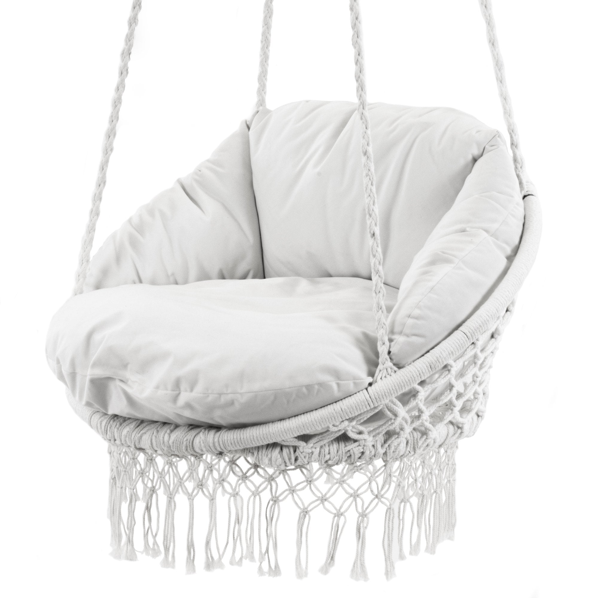 white fringe chair