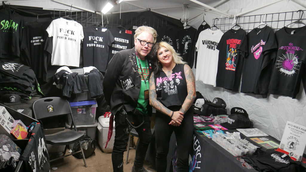 Baxter from The Punk Rock Museum and Gaby Kaos from The Venemous Pinks at Punk Rock Bowling 2023 in Las Vegas