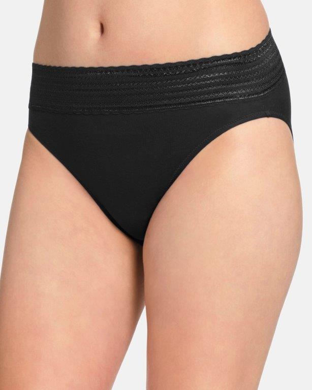 Warner Women's No Muffin Top Microfiber With Lace Hi-Cut Underwear
