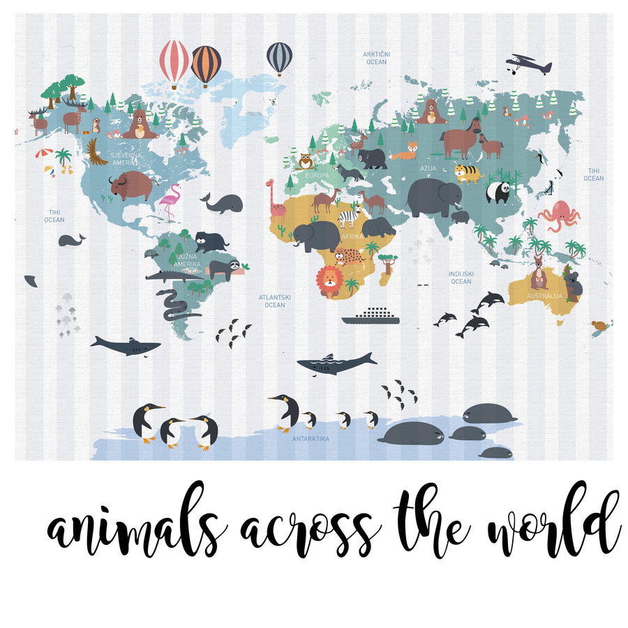 Animals Across The World - Zidna Tapeta - Mural