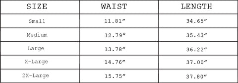 leggings size chart