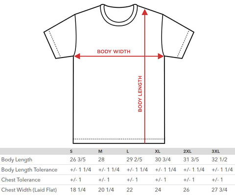 tee shirt size chart