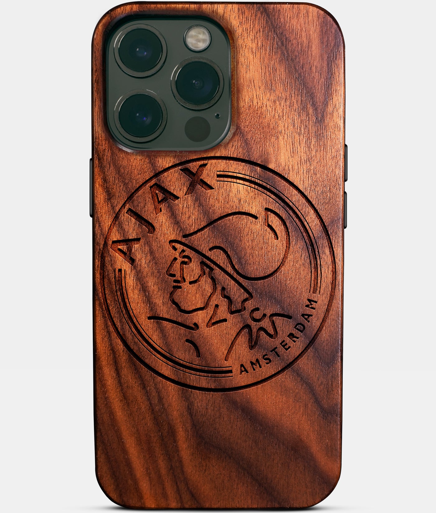 Custom AFC Ajax iPhone 14/14 Pro/14 Pro Max/14 Plus Case - Carved Wood AFC Ajax Cover - Eco-friendly AFC Ajax iPhone 14 Case - Custom AFC Ajax Gift For Him - Monogrammed Personalized iPhone 14 Cover By Engraved In Nature