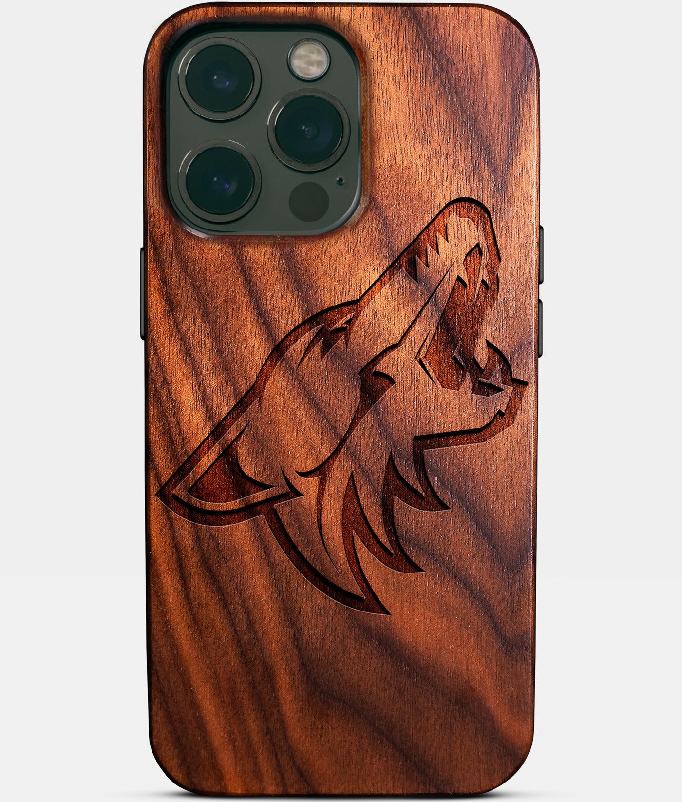 Custom Arizona Coyotes iPhone 14/14 Pro/14 Pro Max/14 Plus Case - Carved Wood Arizona Coyotes Cover - Eco-friendly Arizona Coyotes iPhone 14 Case - Custom Arizona Coyotes Gift For Him - Monogrammed Personalized iPhone 14 Cover By Engraved In Nature