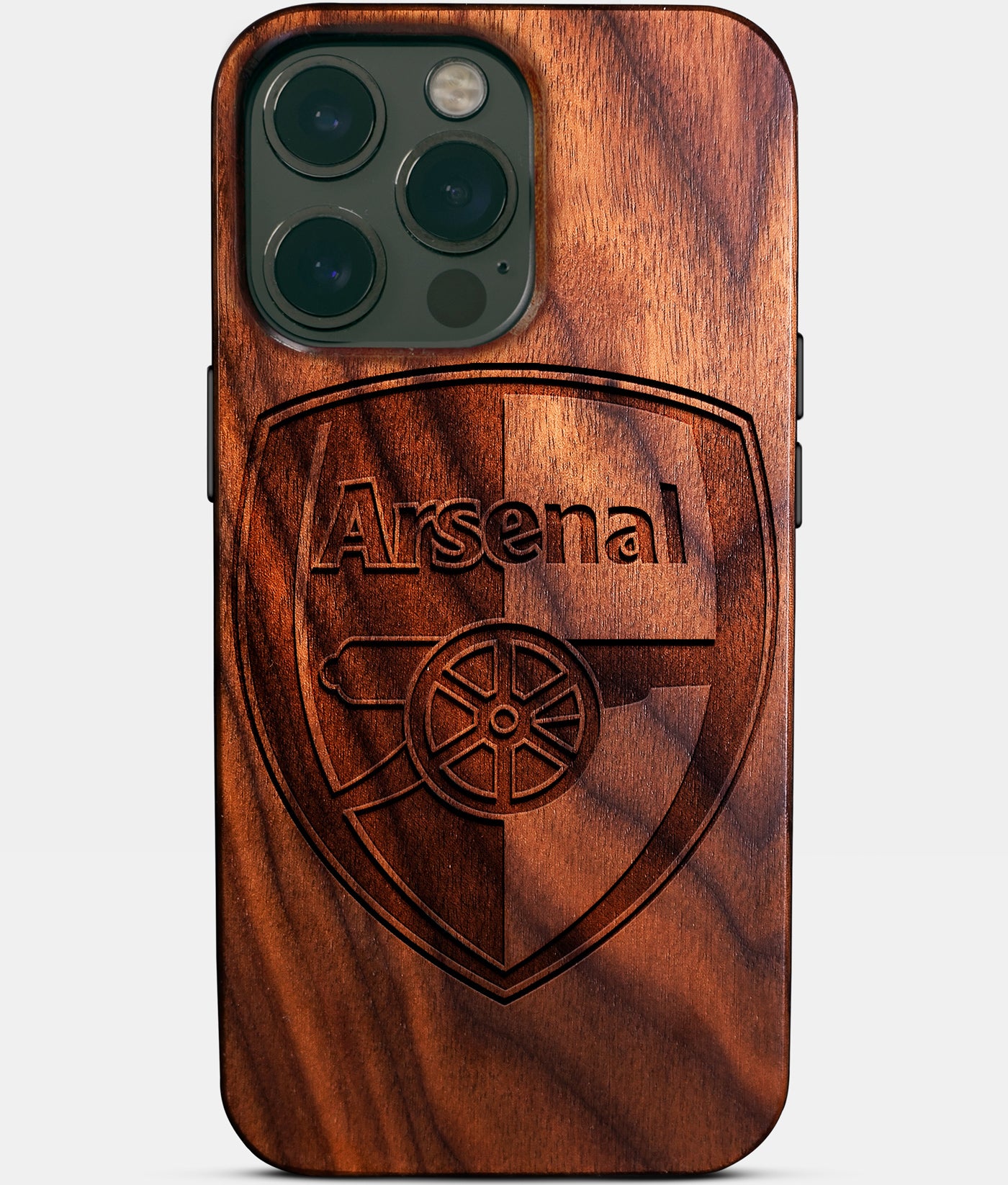 Custom Arsenal F.C. iPhone 14/14 Pro/14 Pro Max/14 Plus Case - Carved Wood Arsenal FC Cover - Eco-friendly Arsenal FC iPhone 14 Case - Custom Arsenal FC Gift For Him - Monogrammed Personalized iPhone 14 Cover By Engraved In Nature