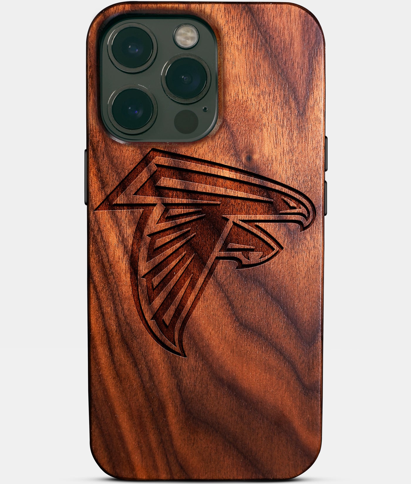 Custom Atlanta Falcons iPhone 14/14 Pro/14 Pro Max/14 Plus Case - Carved Wood Falcons Cover - Eco-friendly Atlanta Falcons iPhone 14 Case - Custom Atlanta Falcons Gift For Him - Monogrammed Personalized iPhone 14 Cover By Engraved In Nature