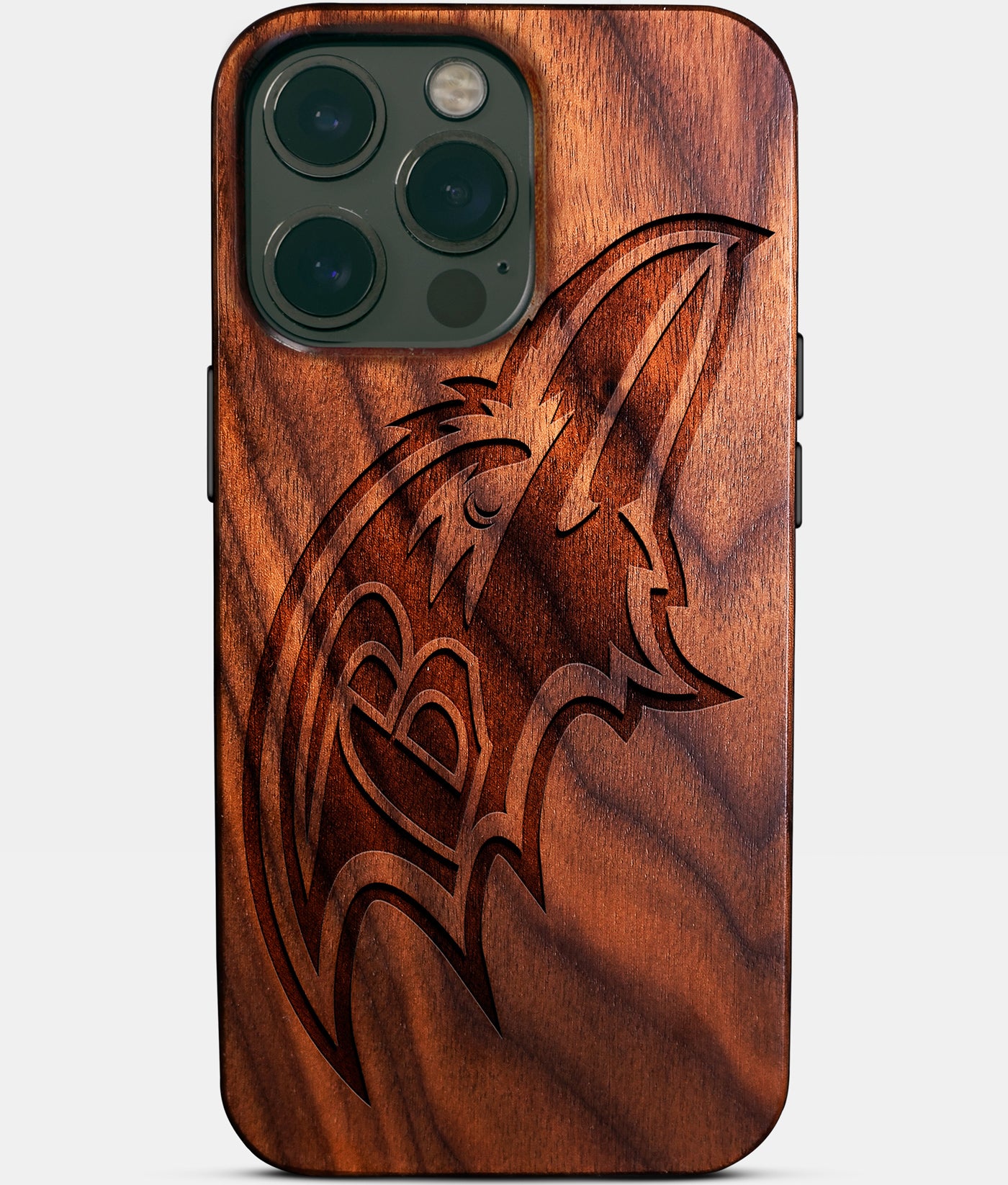 Custom Baltimore Ravens iPhone 14/14 Pro/14 Pro Max/14 Plus Case - Carved Wood Ravens Cover - Eco-friendly Baltimore Ravens iPhone 14 Case - Custom Baltimore Ravens Gift For Him - Monogrammed Personalized iPhone 14 Cover By Engraved In Nature