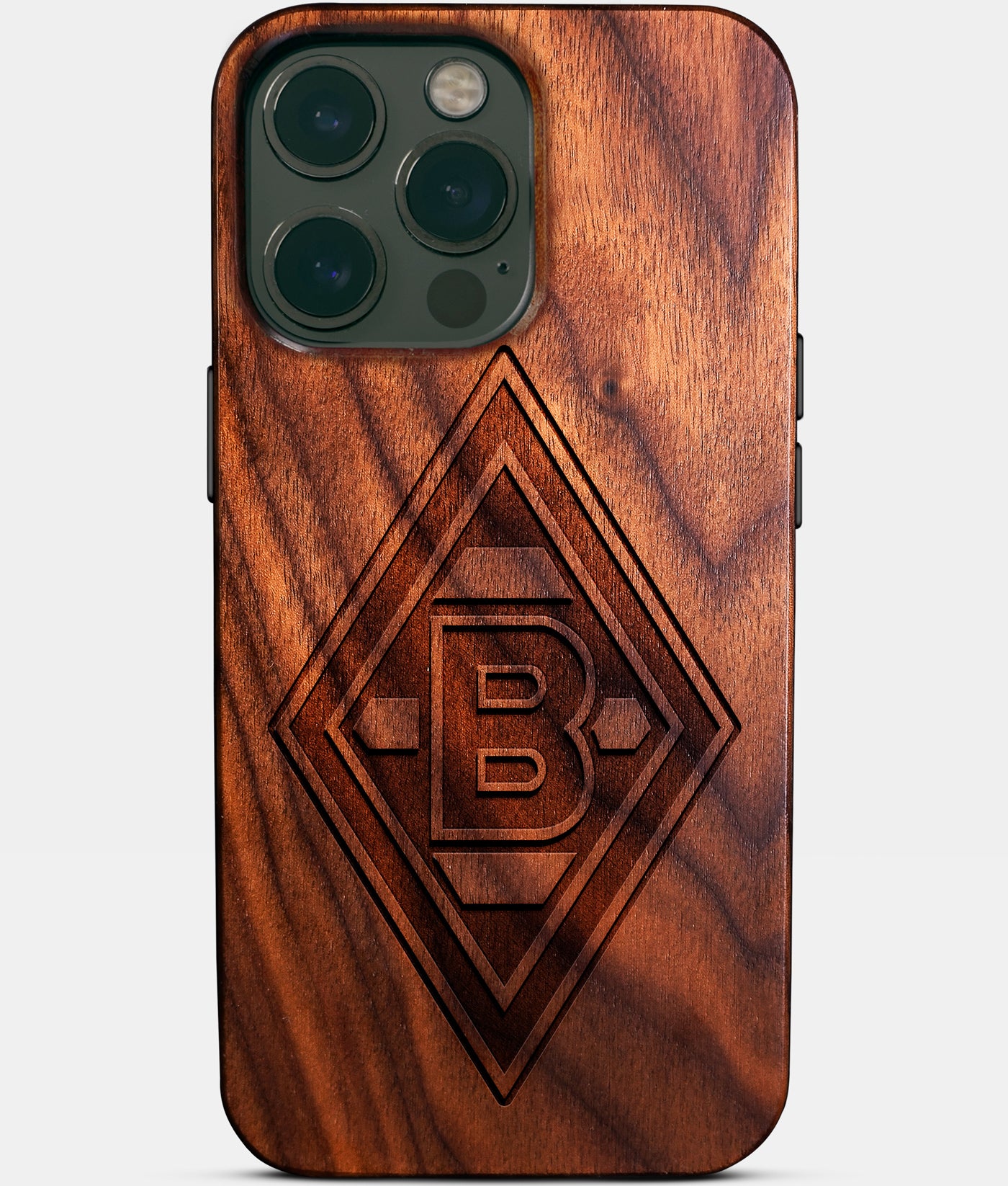 Custom Borussia Monchengladbach iPhone 14/14 Pro/14 Pro Max/14 Plus Case - Carved Wood Borussia Monchengladbach Cover - Eco-friendly Borussia Monchengladbach iPhone 14 Case - Custom Borussia Monchengladbach Gift For Him - Monogrammed Personalized iPhone 14 Cover By Engraved In Nature