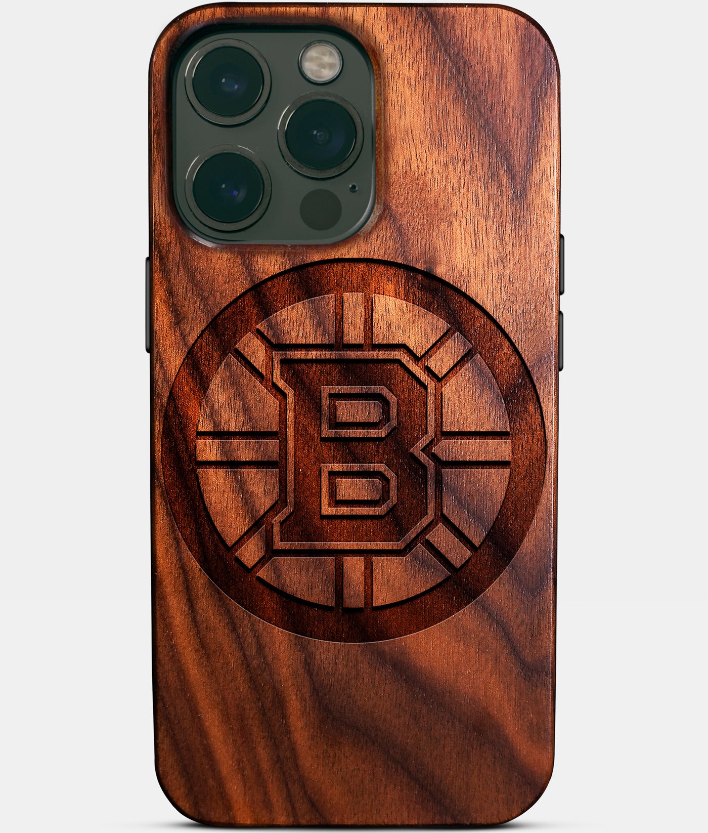 Custom Boston Bruins iPhone 14/14 Pro/14 Pro Max/14 Plus Case - Carved Wood Boston Bruins Cover - Eco-friendly Boston Bruins iPhone 14 Case - Custom Boston Bruins Gift For Him - Monogrammed Personalized iPhone 14 Cover By Engraved In Nature